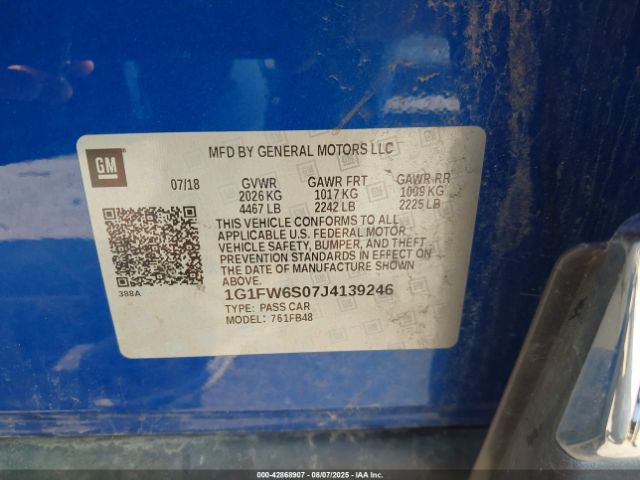 2018 CHEVROLET BOLT EV 1G1FW6S07J4139246 Photo 8