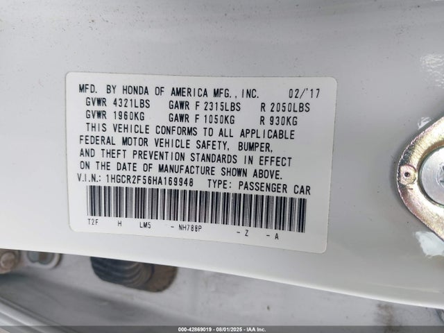 1HGCR2F56HA169948 Honda k24w1