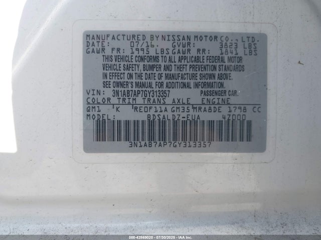 Nissan 2016 2016 3N1AB7AP7GY313357 Image 9