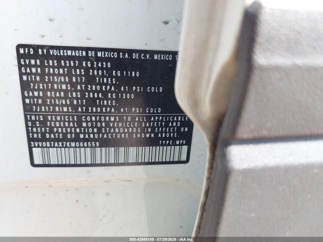 Volkswagen 2019 2019 3VV0B7AX7KM066559 Image 9