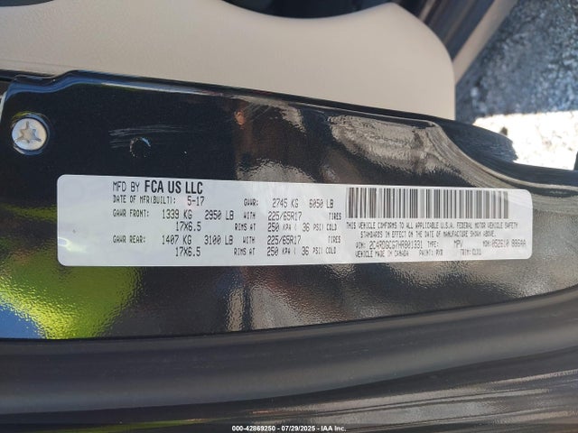 Dodge Grand Caravan 2017 2C4RDGCG7HR801331 Image 9