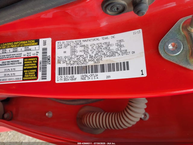 Toyota 3ur-fbe 2014 5TFBW5F19EX349127 Image 9