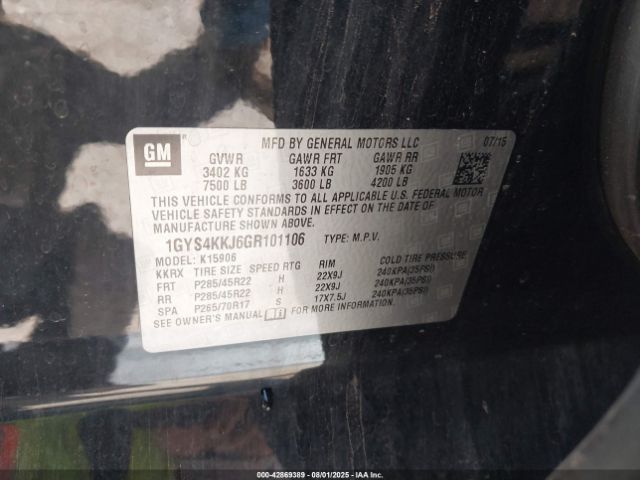 2016 CADILLAC ESCALADE ESV 1GYS4KKJ6GR101106 Photo 8