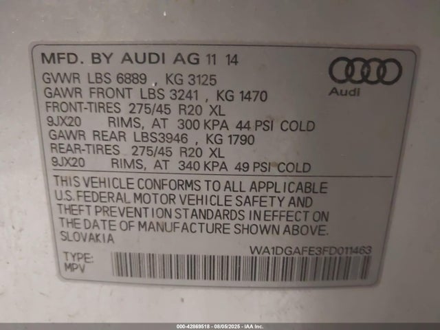 2015 AUDI Q7 WA1DGAFE3FD011463 Photo 8