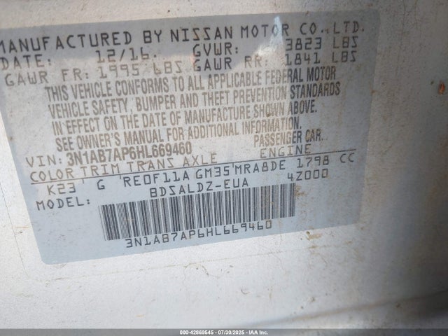 3N1AB7AP6HL669460 Nissan 2017