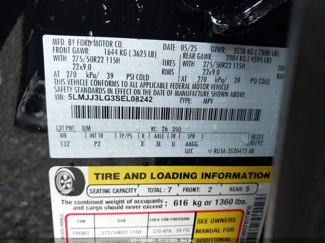 5LMJJ3LG3SEL08242 Lincoln Navigator Reserve L