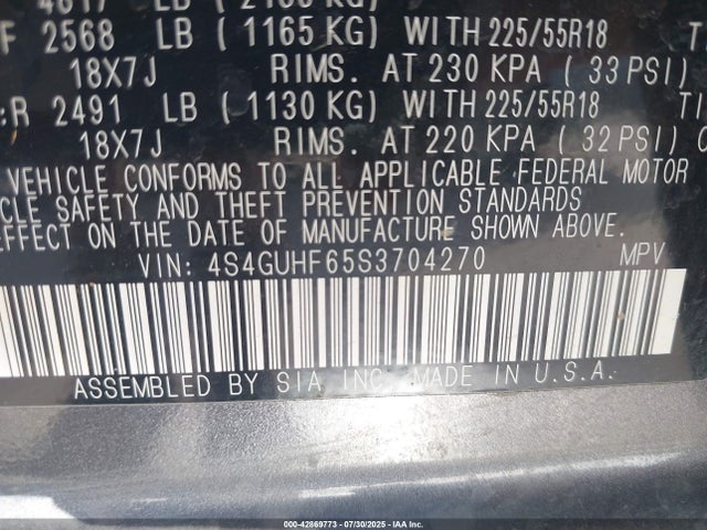 Subaru na 2025 4S4GUHF65S3704270 Image 9