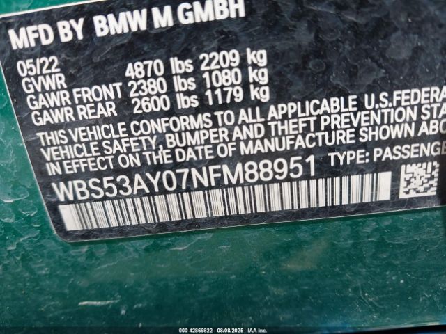 2022 BMW M3 WBS53AY07NFM88951 Photo 8
