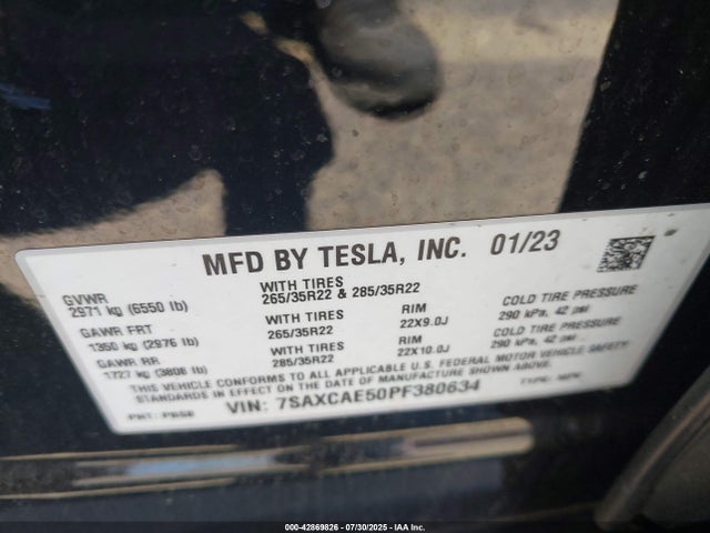 2023 TESLA MODEL X 7SAXCAE50PF380634 Photo 8