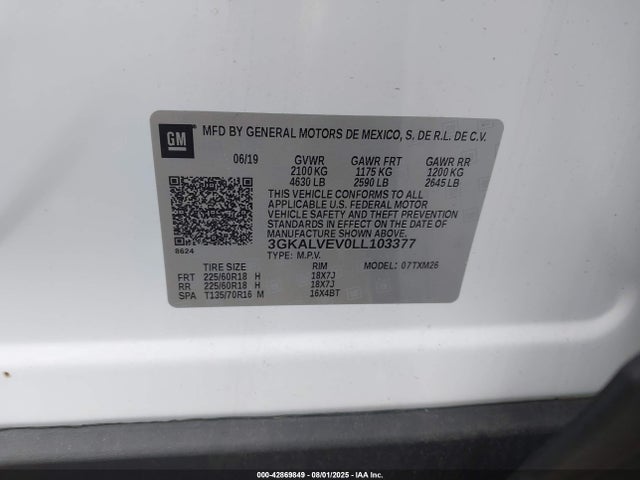 3GKALVEV0LL103377 GMC lyx