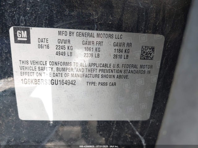 2016 CADILLAC CT6 1G6KB5RS0GU164942 Photo 8