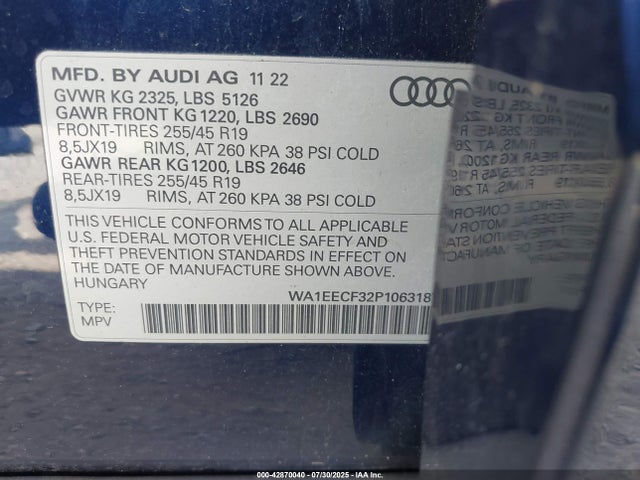 2023 AUDI Q3 WA1EECF32P1063187 Photo 8
