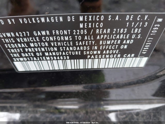 3VWD17AJ1EM394639 Volkswagen Jetta