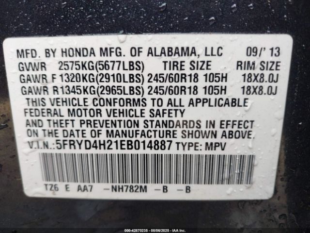 2014 ACURA MDX 5FRYD4H21EB014887 Photo 8