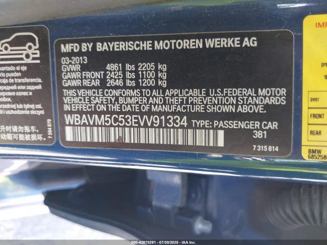 WBAVM5C53EVV91334 BMW 2014