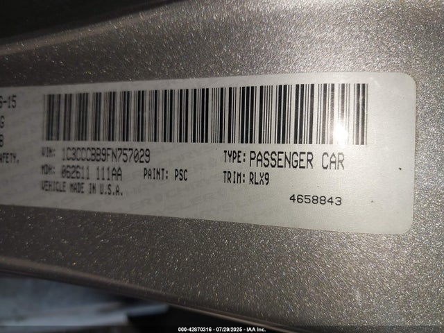 1C3CCCBB9FN757029 Chrysler 2015