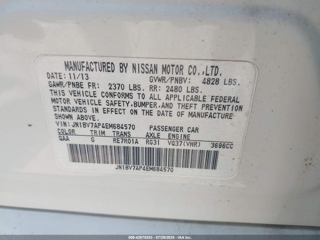 Infiniti 2014 2014 JN1BV7AP4EM684570 Image 9