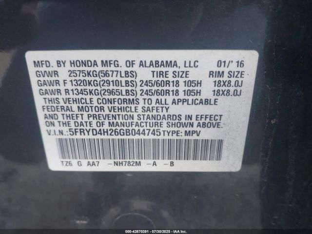 2016 ACURA MDX 5FRYD4H26GB044745 Photo 8