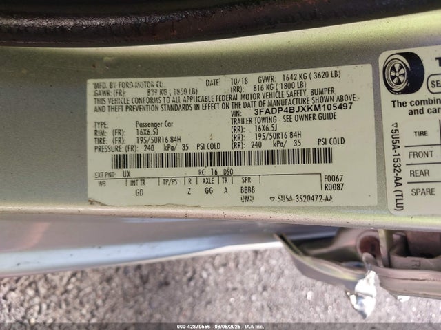 2019 FORD FIESTA 3FADP4BJXKM105497 Photo 8