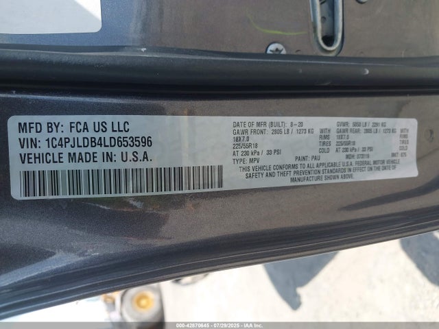 1C4PJLDB4LD653596 Jeep Cherokee
