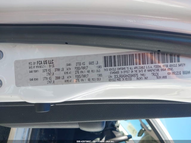 3C6JR6AG0HG504975 RAM 1500