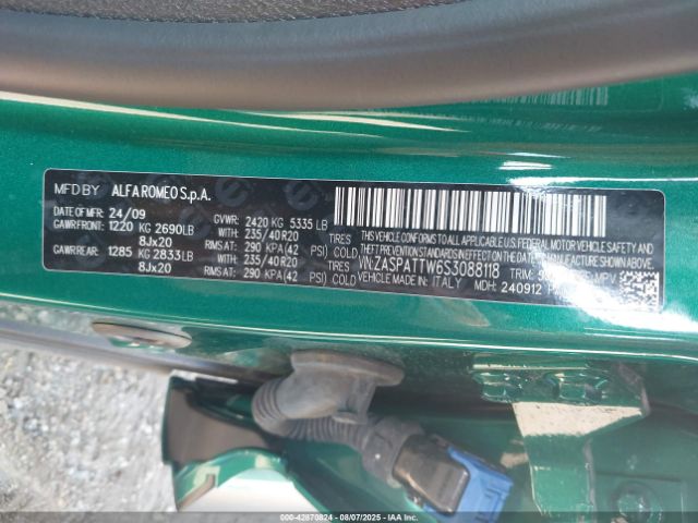 2025 ALFA ROMEO TONALE ZASPATTW6S3088118 Photo 8