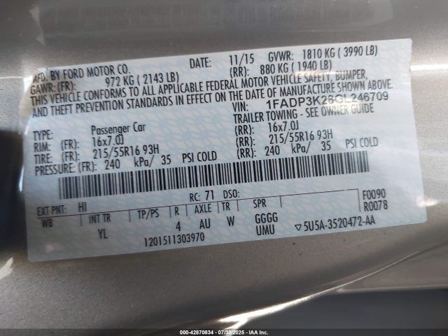 Ford 2016 2016 1FADP3K28GL246709 Image 9
