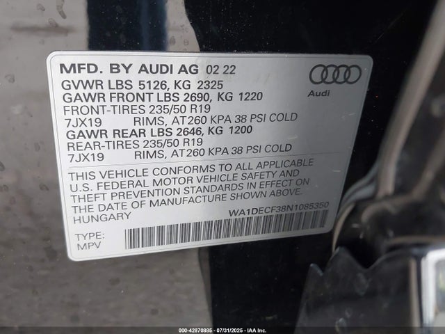 2022 AUDI Q3 WA1DECF38N1085350 Photo 8