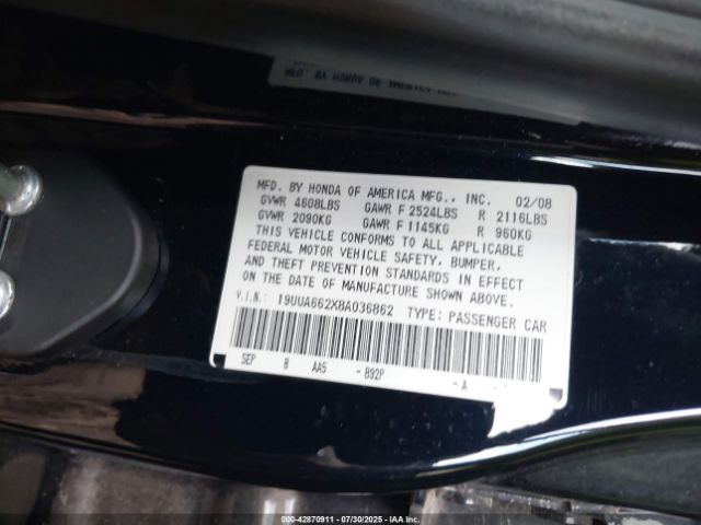 2008 ACURA TL 19UUA662X8A036862 Photo 8