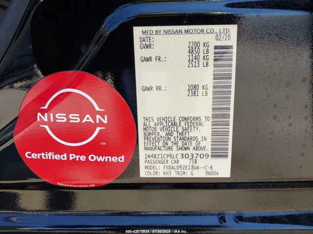 1N4BZ1CP6LC303709 Nissan 2020