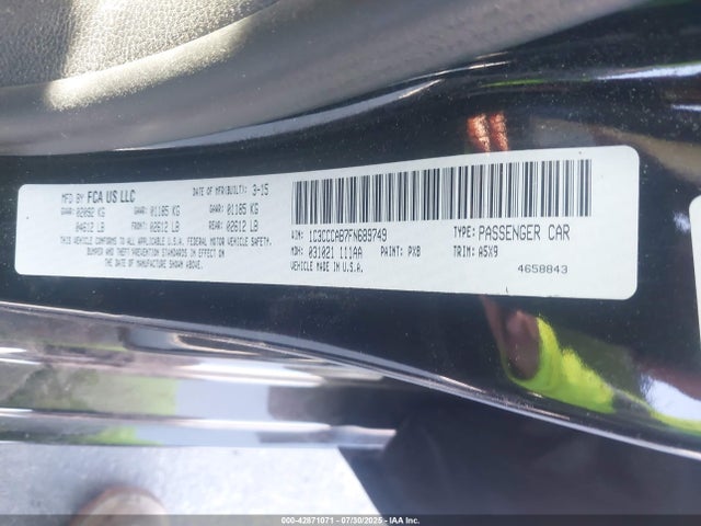 Chrysler 200 2015 1C3CCCAB7FN689749 Image 9