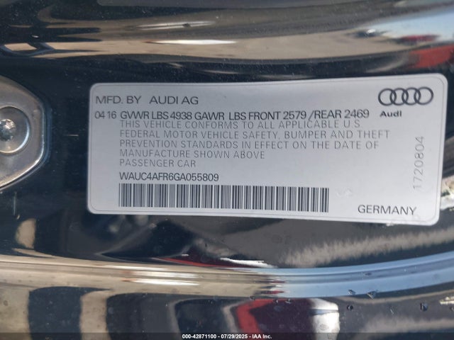 Audi S5 2016 WAUC4AFR6GA055809 Image 9