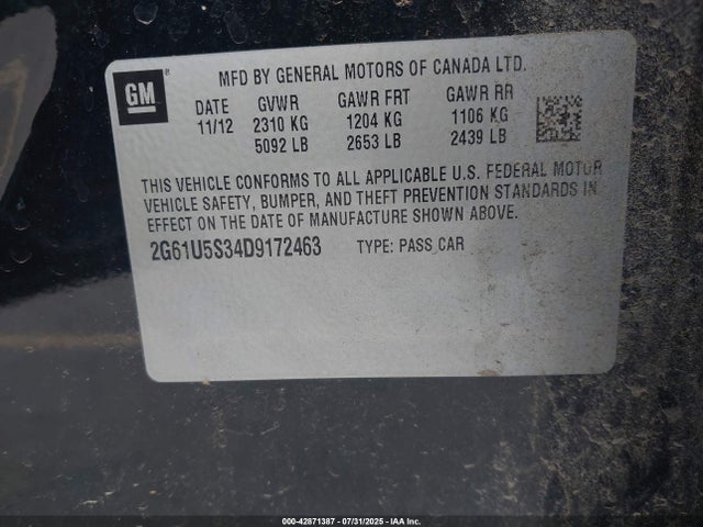 2013 CADILLAC XTS 2G61U5S34D9172463 Photo 8