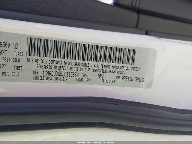 1C4RDJDG5JC115850 Dodge 2018