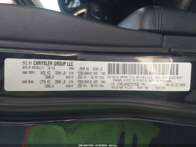 1C4RDJAG4EC977595 Dodge 2014