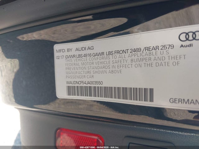 2018 AUDI A5 WAUDNCF54JA003550 Photo 8