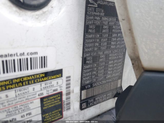 2017 JAGUAR F-PACE SADCK2BV1HA073707 Photo 8