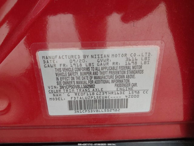 Nissan 2020 2020 3N1CP5DV8LL552982 Image 9