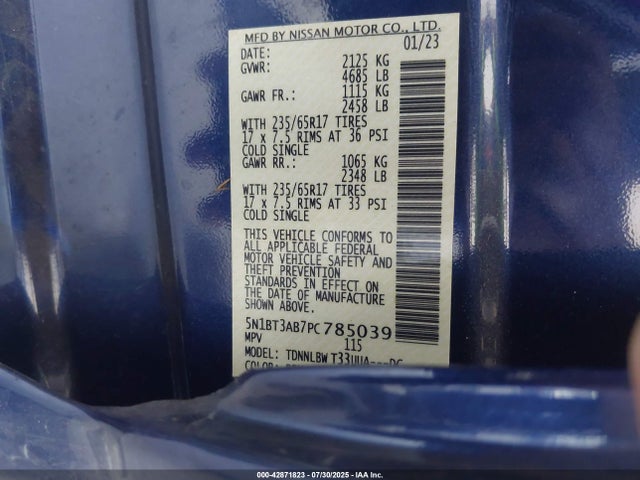 5N1BT3AB7PC785039 Nissan 2023