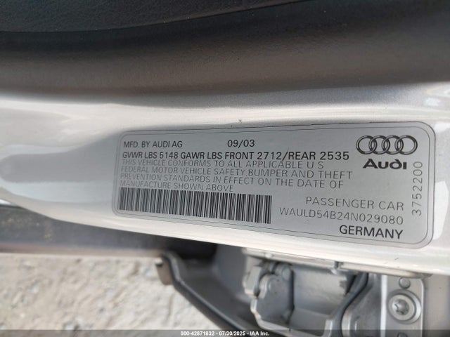 2004 AUDI A6 WAULD54B24N029080 Photo 8