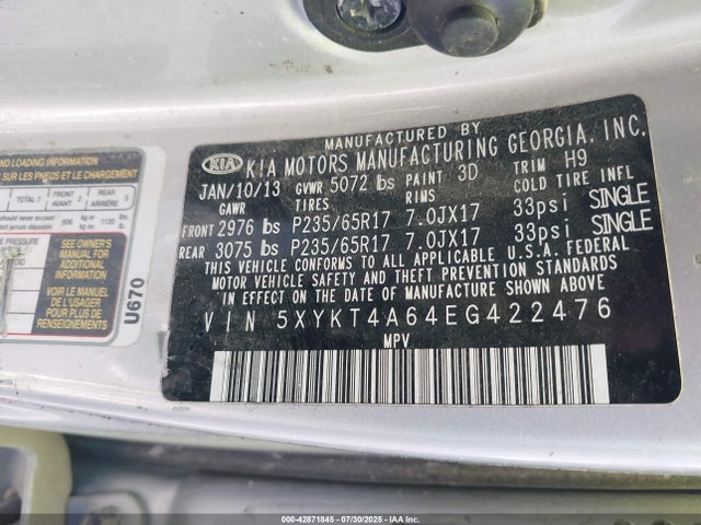 5XYKT4A64EG422476 KIA dohc t-gdi theta-ii