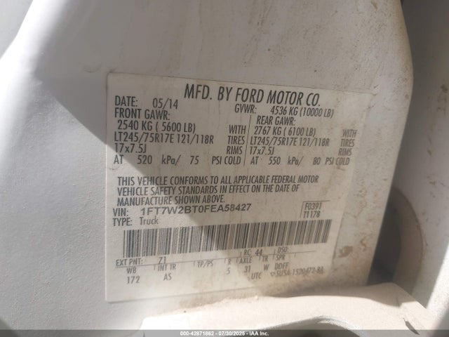 Ford 2015 2015 1FT7W2BT0FEA58427 Image 9