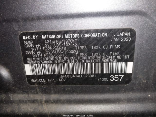 2020 MITSUBISHI OUTLANDER SPORT JA4AR3AU4LU023981 Photo 8
