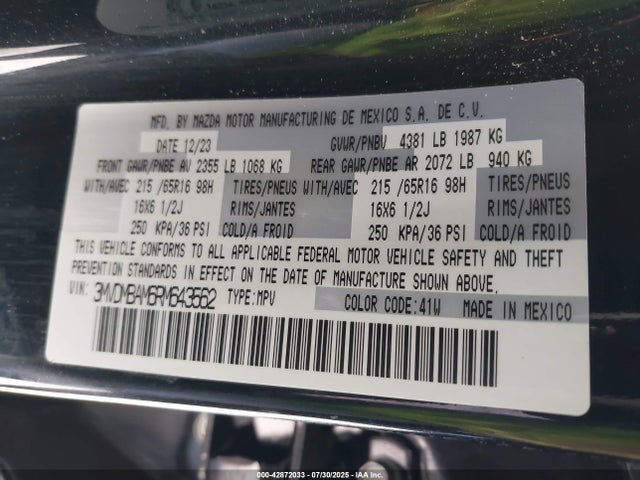 Mazda pyukd 2024 3MVDMBAM6RM643562 Image 9