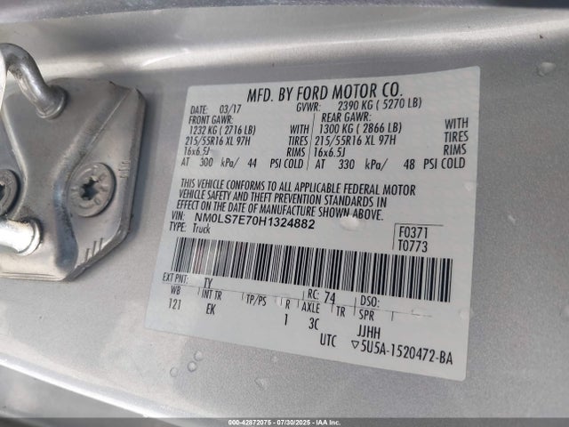 NM0LS7E70H1324882 Ford 2.5l dohc pfi