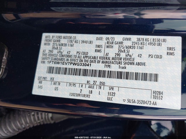 Ford 2023 2023 1FT6W1EV7PWG33041 Image 9