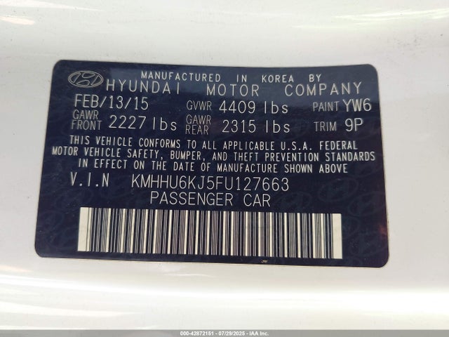 KMHHU6KJ5FU127663 Hyundai gdi lambda ii