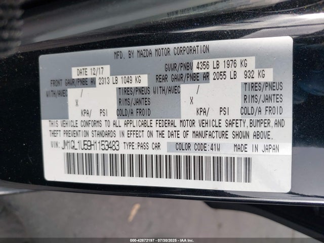 Mazda py 2017 JM1GL1U59H1153483 Image 9