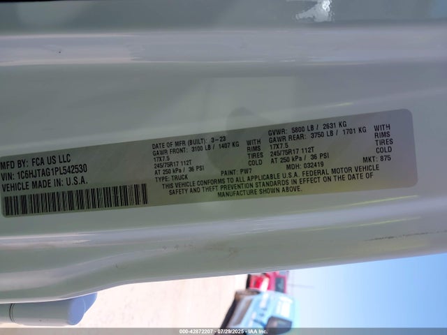 1C6HJTAG1PL542530 Jeep Gladiator
