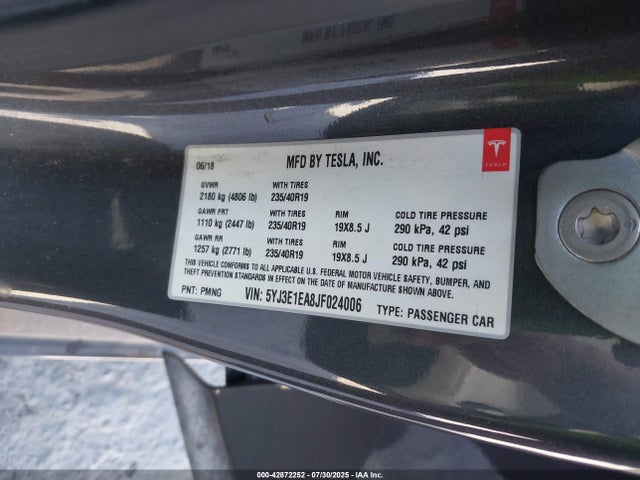 2018 TESLA MODEL 3 5YJ3E1EA8JF024006 Photo 8